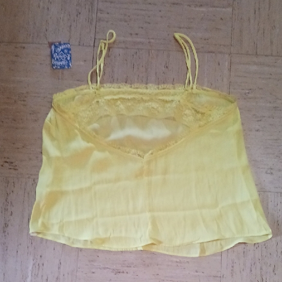 Free People Yellow Lace Trim Cami Top - Picture 6 of 6